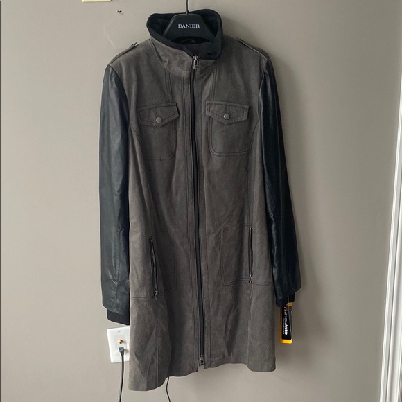 DANIER Women’s Gray/Black Leather Jacket - M - Picture 1 of 9